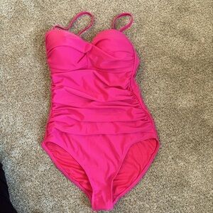 Relleciga Barbiecore Hot Pink One Piece Swimsuit Size S Rushing NWOT